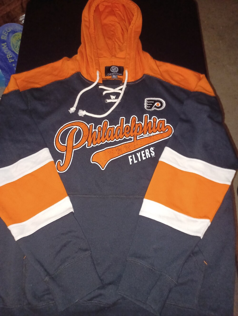Philadelphia Flyers GIII Hoodie Size XL Black And Orange Extra Large Sweet Item